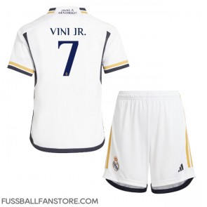Real Madrid Vinicius Junior #7 Replik Heimtrikot Kinder 2023-24 Kurzarm (+ Kurze Hosen)